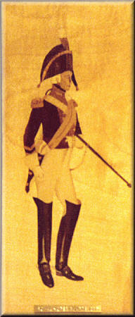 Marquetry Picture: A military miniature No 4