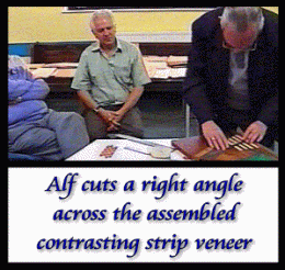 Alf cuts right angle across strips