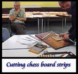 Cutting chess board strips
