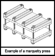 Marquetry press line drawing