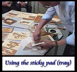 Using the sticky pad